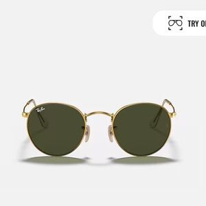 Ray-Ban Round Gold Frame Sunglasses